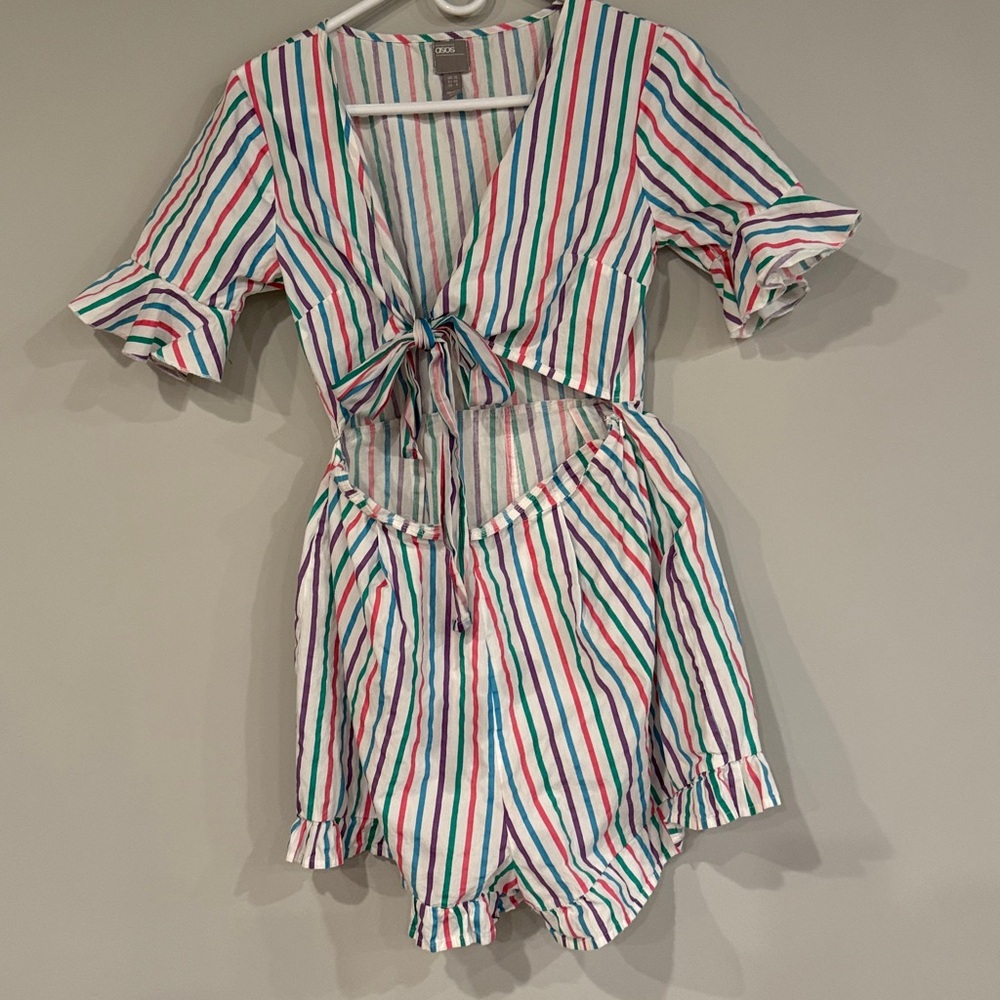 Striped cotton Romper. ASOS, 8. $10